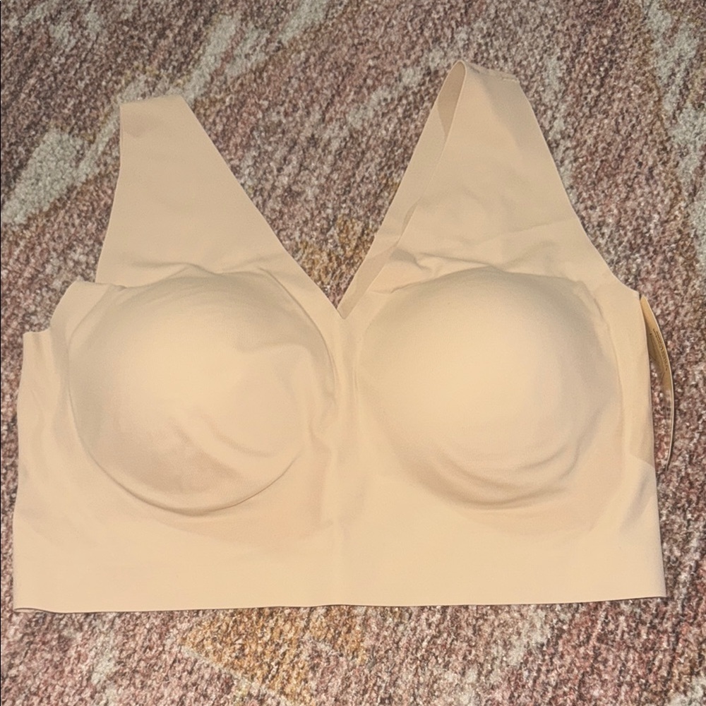 New truekind everyday comfort Vneck bralette size XL chai color